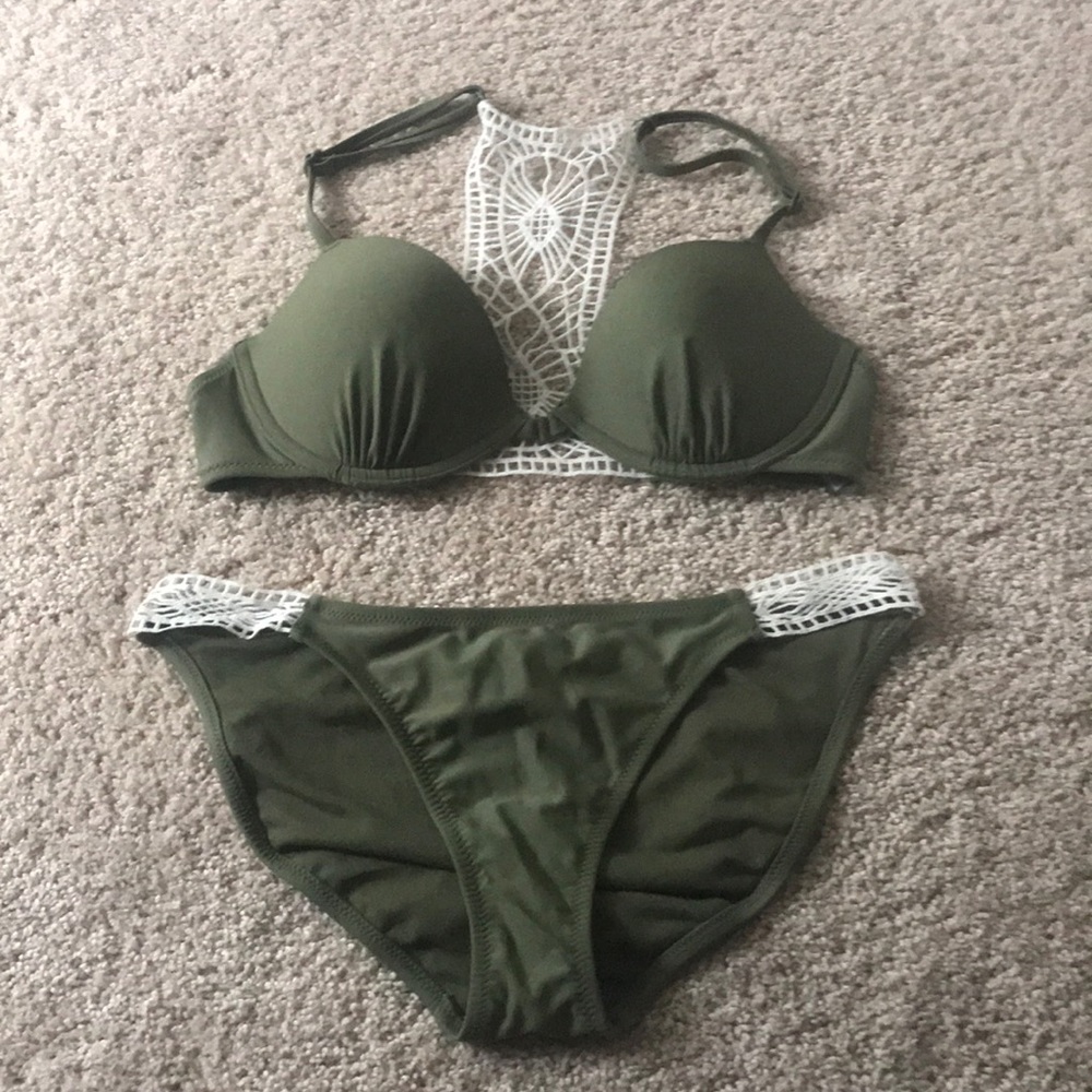 Green Crochet Bikini Set